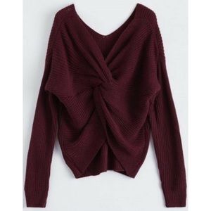Maroon Twisted Sweater